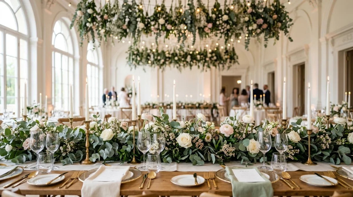 Arrangements de fleurs naturelles pour réceptions